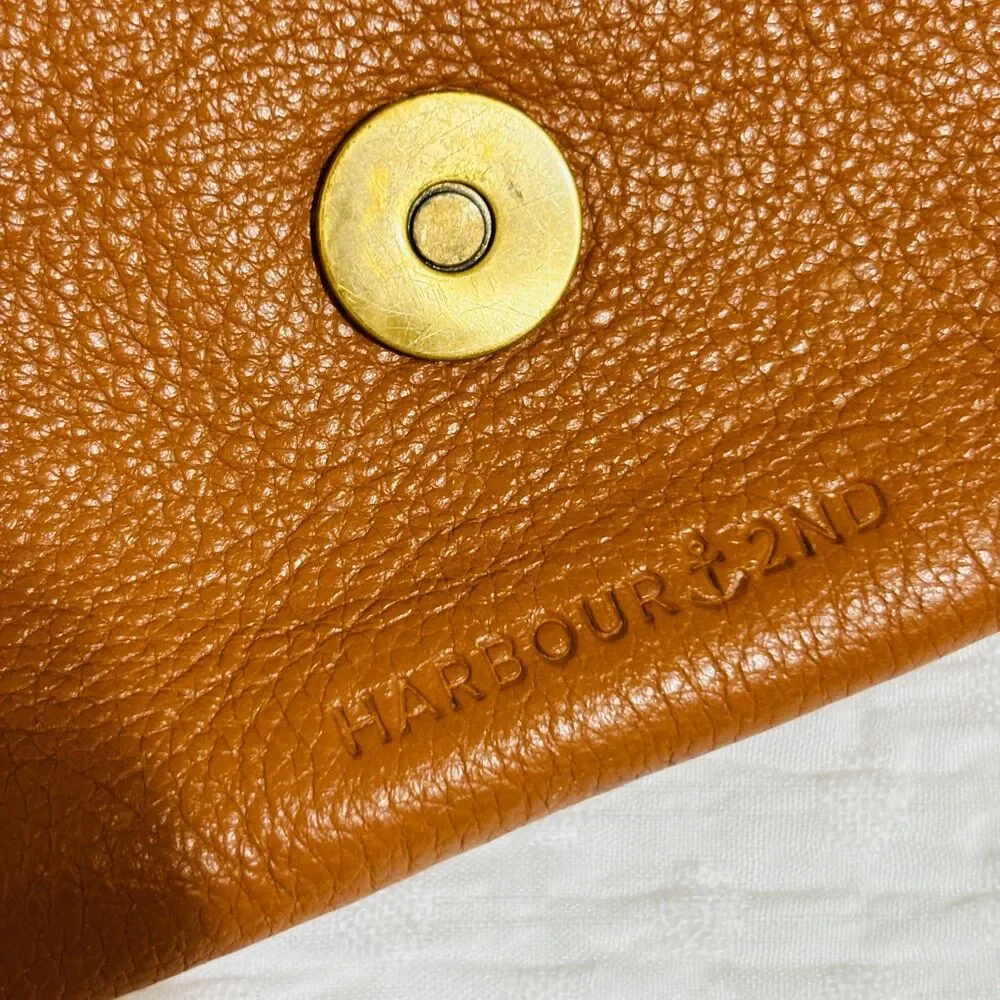 Harbour 2nd Leather Clutch Wristlet Gold Buckle
